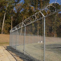 Chain Link Fence with Barbed wire